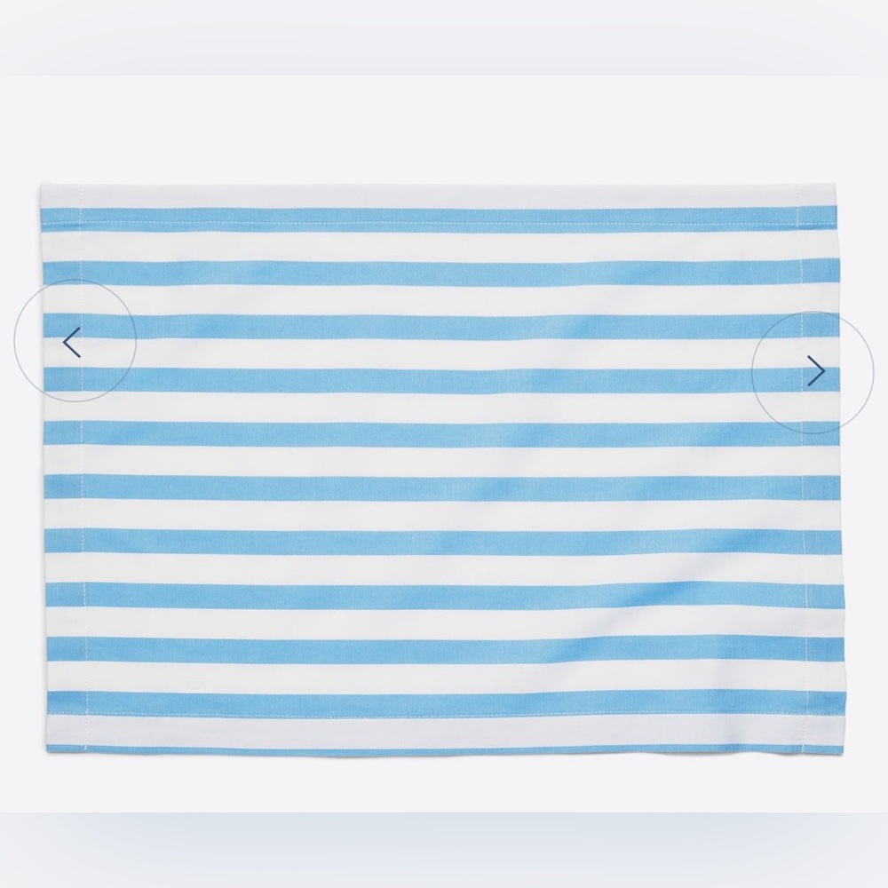 Draper James NWOT Awning Stripe Placemat. Set of 4. Draper Blue.